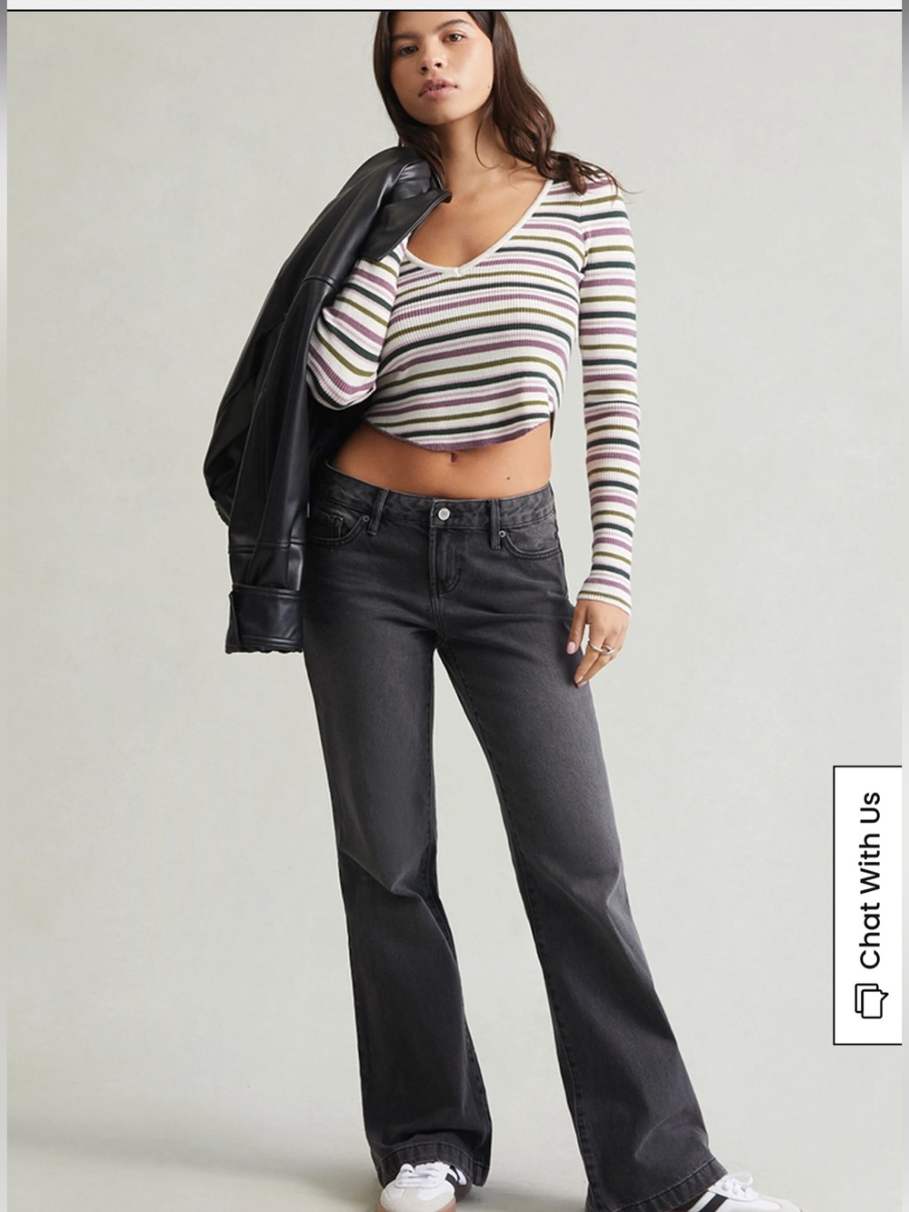 PacSun Charcoal Black Wide-Leg Flare Jeans